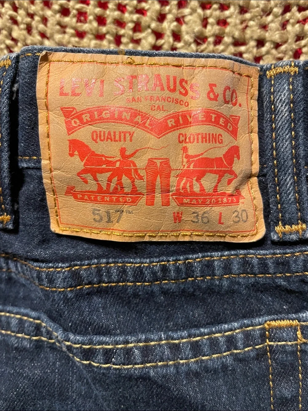Levi's Men's Straight Jeans - Indigo Denim with Yellow Stitching